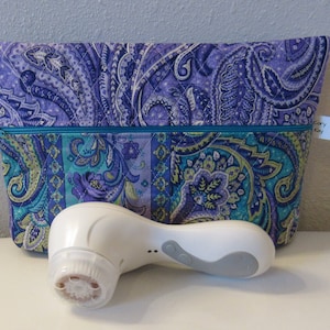 Bolsa cosmética forrada de vinil, bolsa de viagem Clarisonic, bolsa resistente à água, bolsa de maquiagem acolchoada, bolsa universitária, bolsa para fraldas