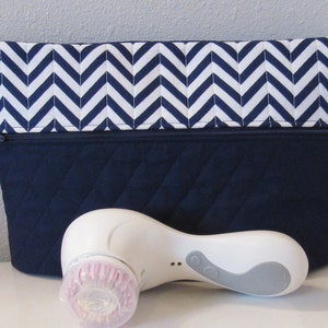 Bolsa universitária, bolsa forrada de vinil, bolsa cosmética grande, bolsa de viagem Clarisonic, bolsa resistente à água, bolsa de maquiagem acolchoada, bolsa para fraldas