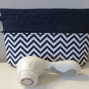 Bolsa universitária, bolsa forrada de vinil, bolsa cosmética grande, bolsa de viagem Clarisonic, bolsa resistente à água, bolsa de maquiagem acolchoada, bolsa para fraldas