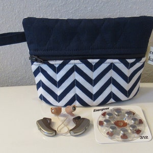 Hearing Aid Travel Case, Hearing Aid Accessory Bag, Hearing Aid Pouch, Ear Bud Bag, Phone Cord+Charger Bag, Water Resistant Bag, Coin Purse