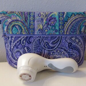 Bolsa para universitária, bolsa com forro de vinil, bolsa grande para cosméticos, bolsa de viagem Clarisonic, bolsa resistente à água, bolsa de maquiagem acolchoada, bolsa para fraldas