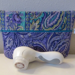 Bolsa cosmética forrada de vinil, bolsa de viagem Clarisonic, bolsa resistente à água, bolsa de maquiagem acolchoada, bolsa universitária, bolsa para fraldas