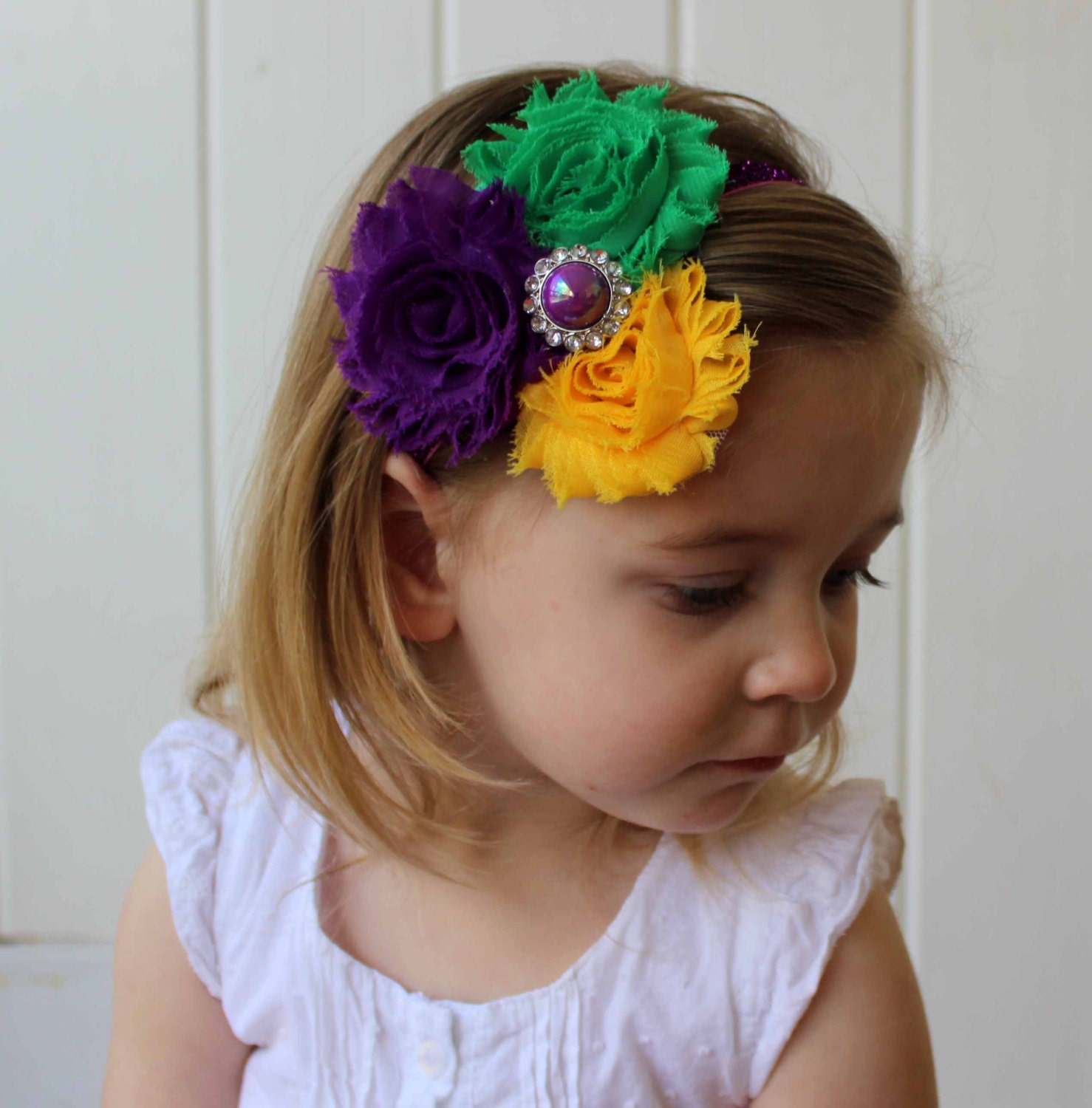 mardi gras headband girl
