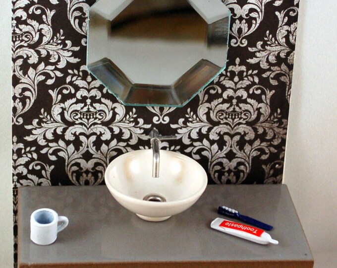 112 Modern Dollhouse Mini Ghost Chair Bathroom Vanity Etsy