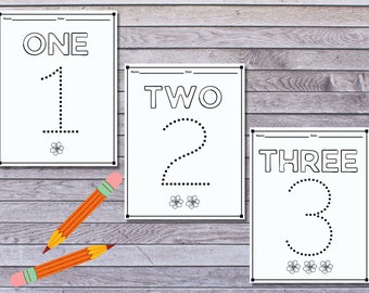 Learn Your Numbers Coloring Sheet Worksheet Numbers 1-10 Numbers Practice Flowers