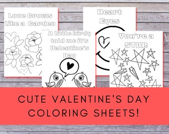 Valentine Coloring Pages Worksheet, Cute Valentine's Coloring Sheets