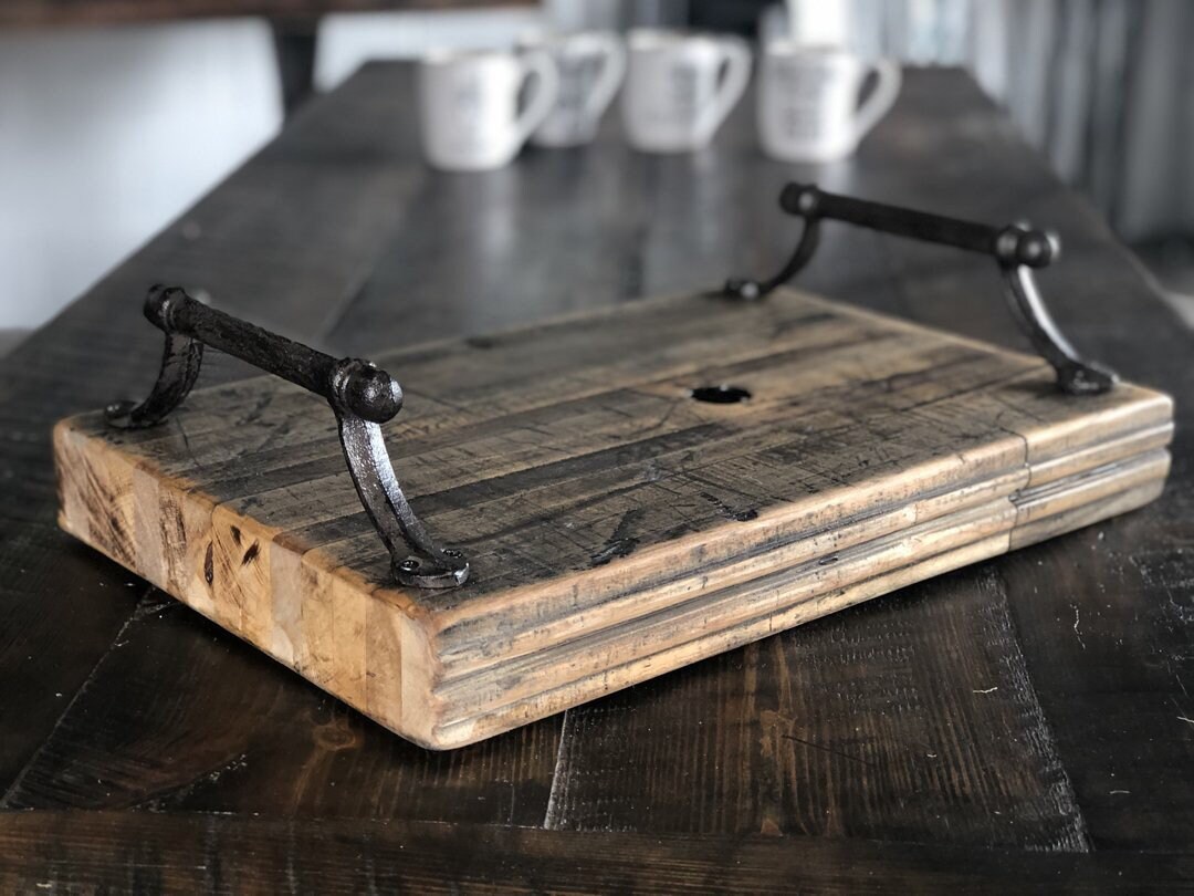 Reclaimed Oak Boxcar Wood Serving Tray - Etsy, image size:1080x810