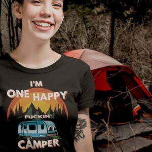 One Happy Camper - Camping Tshirt, Father&#39;s Day gift, Gift for Him, Gift for Dad, Outdoors Dad, Sarcastic Shirt