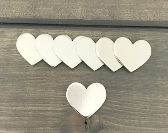 FEM - 5/8" tums hjärtstämplingsämnen - V2 Hjärta Litet - 16G Aluminium - Handstämplingsämnen för smycken - Handstämplingstillbehör