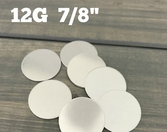 FIVE - 7/8" Runde Aluminium Stanzrohlinge - 12 Gauge Runde Disc Stanzrohlinge - Schmuckzubehör