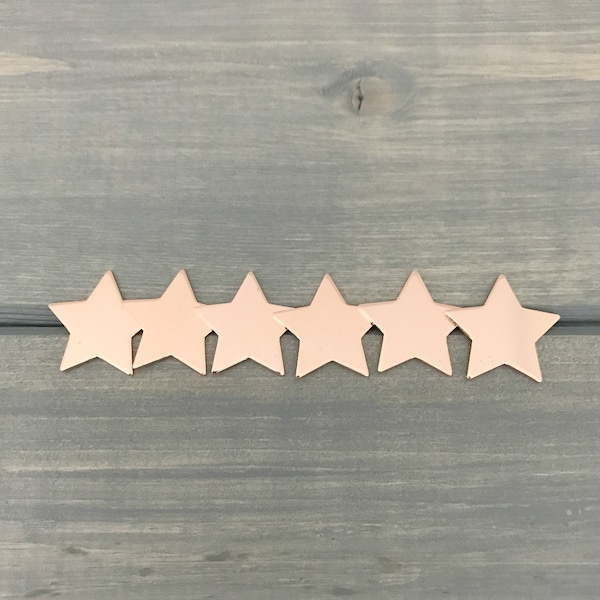 FIVE - Copper 3/4" Star Stamping Blank - 20 Gauge Copper 3/4" inch Stars - Jewelry Hand Stamping Blanks