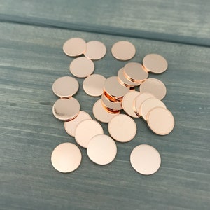 FIFTY - 3/8&quot; Inch Copper Round Disc - 20 Gauge Copper - Jewelry Hand Stamping Blanks - Hand Stamping Supplies