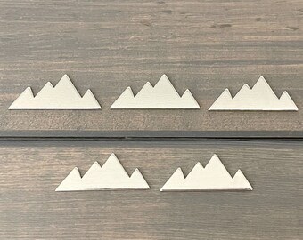 FIVE - Mountain Range Stamping Blanks - 16 Gauge Aluminum Silver Mountain - Jewelry Hand Stamping Blanks