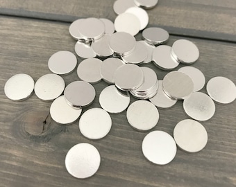 FIFTY - 3/8" Inch Aluminum Round Disc - 16 Gauge Aluminum - Jewelry Hand Stamping Blanks