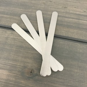 FIVE - Metallstödremsor för ansiktsmasker - 1/4 tum (0,25) x 2,8" Rektangelämnen - 18 Gauge Aluminium - Tillbehör för handstämpling av smycken bild 1