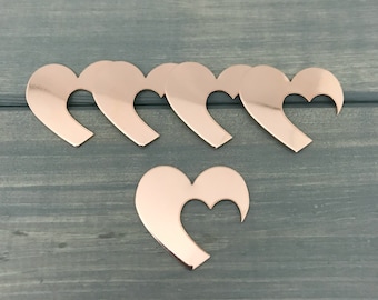 CINCO - Copper Heart Offset Stamping Blank - 20G Copper 1" inch Heart - Jewelry Hand Stamping Blanks - Hand Stamping Supplies - Hand Stamping Supplies