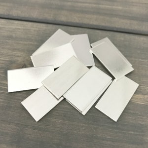 CINCO - 1/2 pulgada x 1" Rectángulo disco en blanco estampando espacios en blanco - Aluminio calibre 16 - Joyería Estampando a mano espacios en blanco