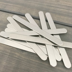 FIVE - Wrap Ring 1/4 inch (.25) x 2.8&quot; Blanks Rectangle - 18 Gauge Aluminum - Jewelry Hand Stamping Blanks - Hand Stamping Supplies
