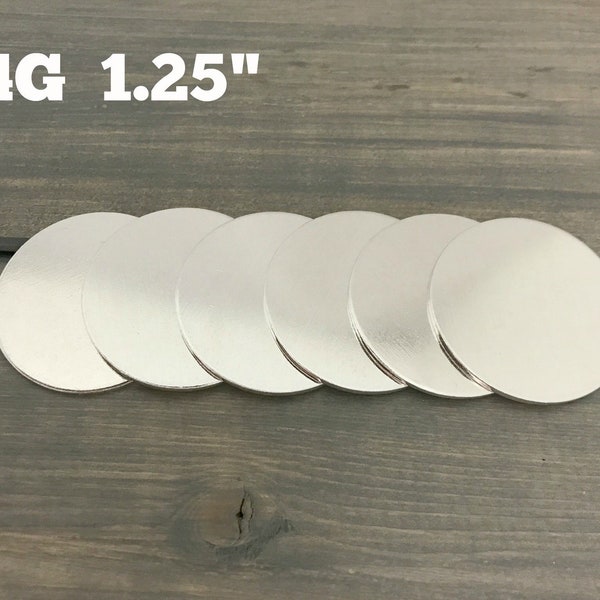 FIVE - 1 1/4" Inch Round Solid Disc - 14 Gauge Aluminum - Jewelry Hand Stamping Blanks - Hand Stamping Supplies