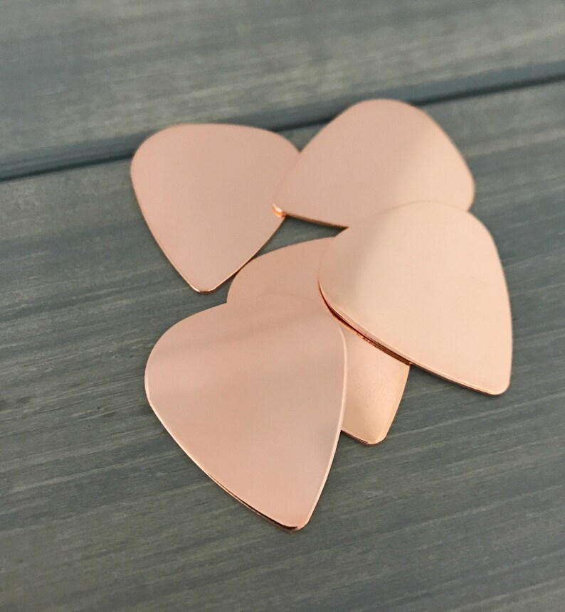 FIVE Guitar Pick Stamping Blank 20 Gauge Copper Pick Etsy