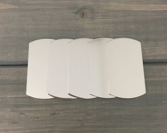 FIVE - Dog Tag Solid - 16G Aluminum - Dog Tag Blank - Jewelry Hand Stamping Blanks - Hand Stamping Supplies