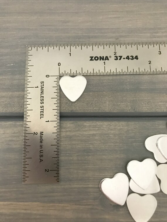 Hand Stamping Supplies 1 14 Round Disc With Offset 58 Inch Heart Cutout Jewelry Hand Stamping Blanks FIVE 16 Gauge Aluminum