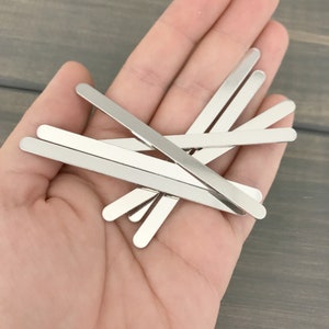FIVE - Face Mask Metal Support Strip - Skinny Wrap Ring .19 Inch x 2.8&quot; - 18 Gauge Aluminum Jewelry Hand Stamping Blanks Supplies- USA MADE!
