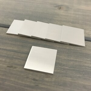 TEN - .75 3/4 inch Square Blank Disc Stamping Blanks - 16 Gauge Aluminum - Jewelry Hand Stamping Blanks