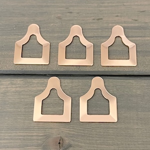 FIVE - Large Cattle Tag Washers Stamping Blanks - Ear Tag Washer Blank 20 Gauge Copper Rose Cow Tag - Jewelry Hand Stamping Blanks