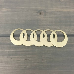 FIVE - 1 1/8&quot; with 3/4&quot; inch Cutout - 20 Gauge Brass Off Center Washers - Jewelry Stamping Supplies - Hand Stamping Blanks