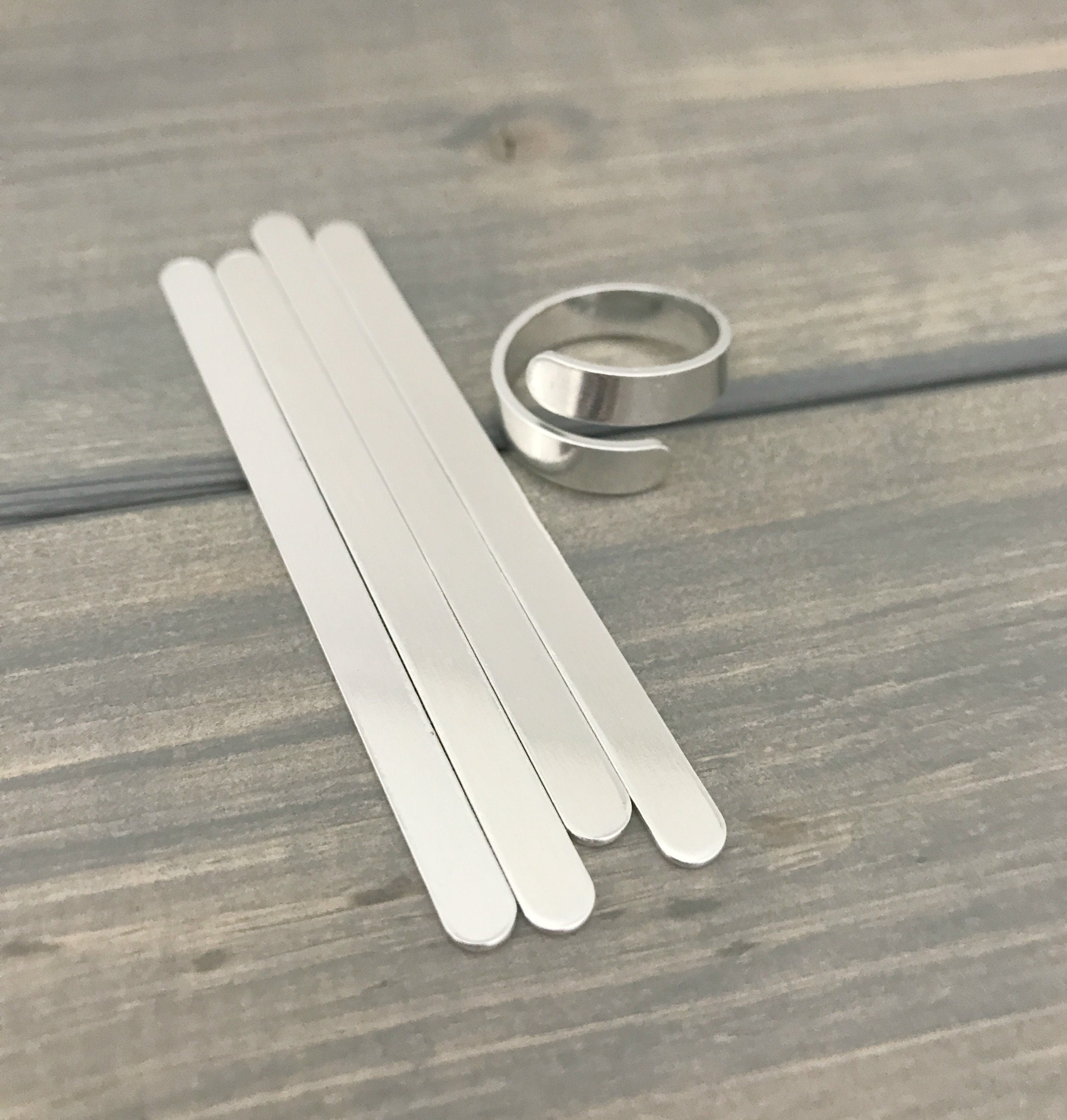 Skinny Ring Blanks for Metal Stamping. Soft-Strike Aluminum. Sizes