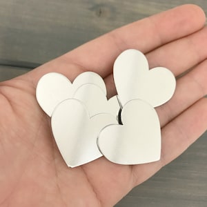 FIVE - 1&quot; x 1 1/4&quot; Inch Large Heart - 16 Gauge Aluminum - Jewelry Hand Stamping Supplies - Hand Stamping Supplies