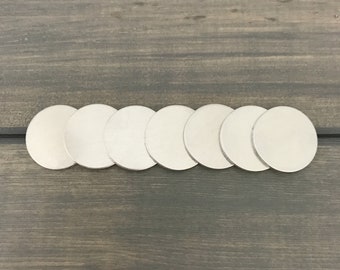 FIVE - 3/4" tums rund skiva - 16 gauge massiv aluminium - Handstämplingsämnen för smycken - Handstämplingstillbehör