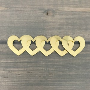 FIVE - 1&quot; Brass Heart Washer Stamping Blank - 20G Brass - Jewelry Hand Stamping Blanks - Hand Stamping Supplies