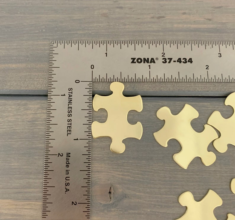 FIVE Puzzle Piece Stamping Blanks 20 Gauge Brass Puzzle Etsy