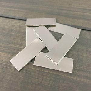 FIVE - 1/2 inch x 1.25&quot; Rectangle Blank Disc Stamping Blanks - 16 Gauge Aluminum - Jewelry Hand Stamping Blanks