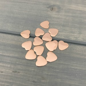 TEN - Winzige schmale 3/8 "Zoll Kupferherzen - Schmuck Hand Stanzen Rohlinge - Hand Stempeln Zubehör - Schmuckherstellung