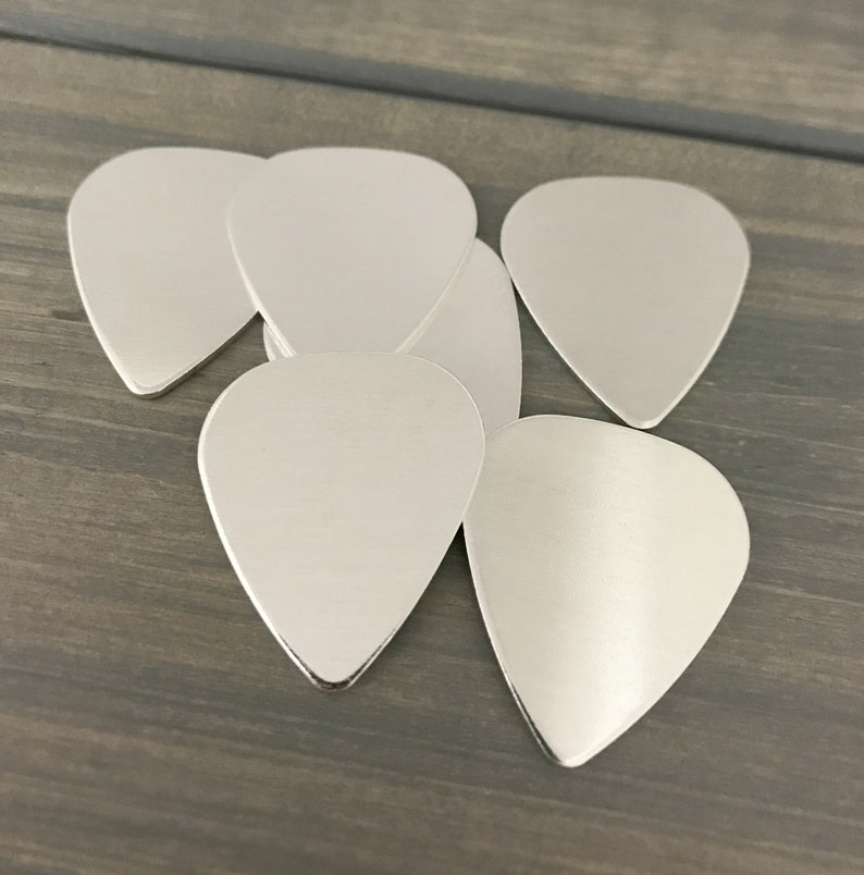FIVE Guitar Pick Stamping Blank 16 Gauge Aluminum Silver Etsy