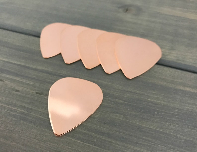 FIVE Guitar Pick Stamping Blank 20 Gauge Copper Pick Etsy