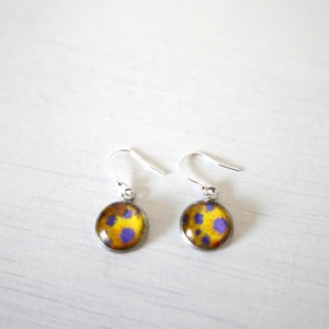 Yellow Floral Earrings, Sunflowers Wearable Art Jewellery, Flower Artwork Jewelry, Handmade in UK, Gift for Her, Valentine's image 4