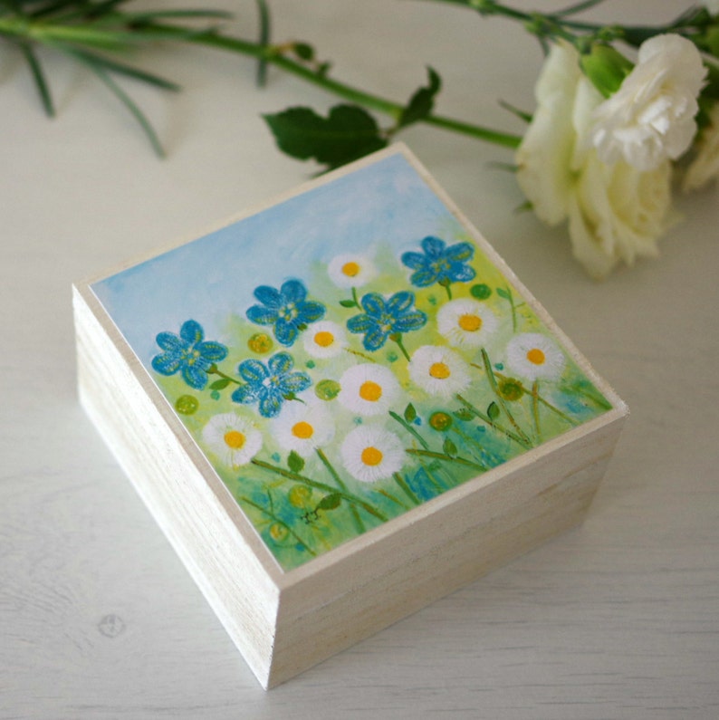 White Daisy Jewellery Box White Flowers Wooden Box Floral Etsy