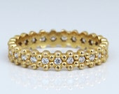 Unique diamond engagement ring, eternity diamond ring, 14k gold diamond ring, diamond wedding band, anniversary ring, unique diamond ring