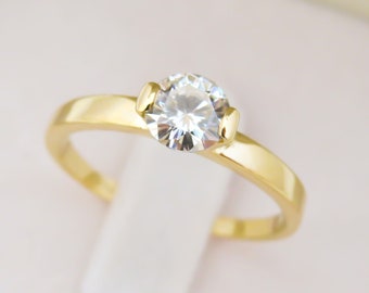 Diamond Ring, Diamond Engagement Ring, Solitaire Diamond Ring, 14k Gold Ring, Minimalist Engagement Ring, 0.80 ct diamond ring