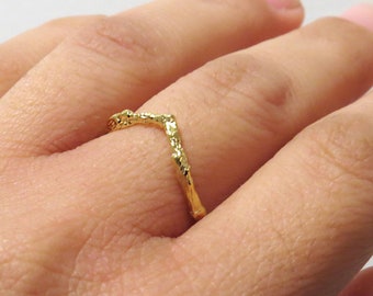 Gold Wedding Band, Gold Ring, Wedding Bands Woman, 14K Gold Ring, Promise Ring, Yellow Gold Band, Boho Wedding Band, Solid Gold Ring