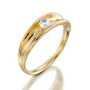 Wedding Ring, Diamond Wedding Band, Diamond Engagement Ring, Gold Diamond Ring, Solitaire Ring, 14k Gold Ring, Minimalist Engagement Ring