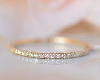 Eternity Wedding Band, Diamond Eternity Band, Diamond Wedding Ring, Eternity Diamond Ring, 14K Thin Diamond Wedding Ring, Anniversary Ring