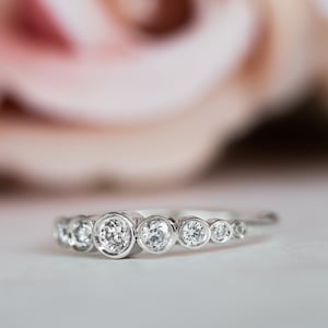 Diamond Engagement Ring, Bezel Diamond Ring, Gold Diamond Ring, Unique Engagement ring, Diamond Wedding Band, 14k, 18k, Gold Diamond Band
