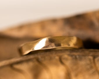 WeißGold Ehering, 14k GoldRing, Unikat Ehering, Passende Eheringe, His and Her Ring, handgemachtes Goldband, Skulptur ring
