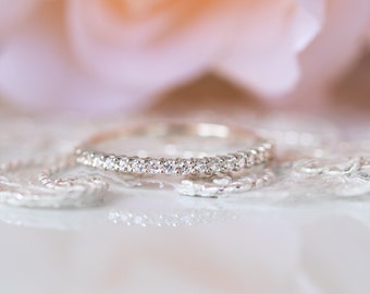 Diamond Wedding Band, Diamond Eternity Ring, Thin Diamond Ring, Halfway Eternity Band, Anniversary Ring, Wedding Diamond Ring, Birthday Gift