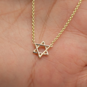 Magen David Charm Necklace, 14K Gold Star of David Necklace, Jewish Star Of David, Magen David Jewelry, Delicate pendant Necklace